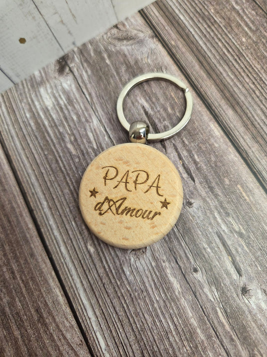 Customizable wooden keychain - Dad