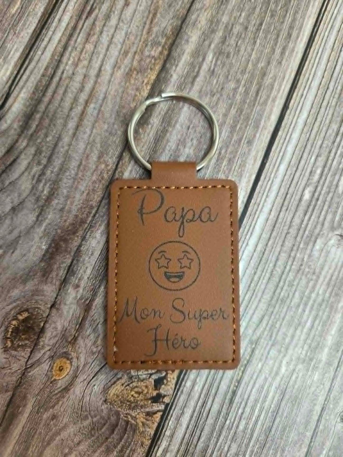 Porte-clés en cuir personnalisable - Papa