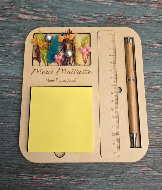 Bloc-notes "Merci Maîtresse" personnalisé