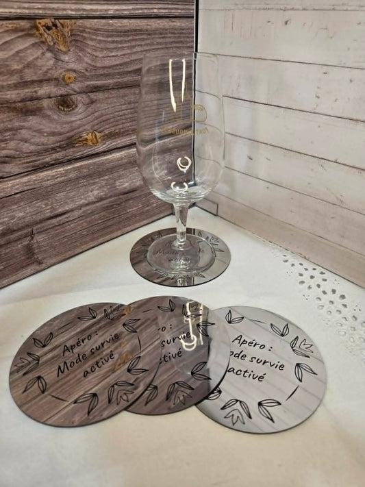 Mirror Acrylic Coasters - Set of 4