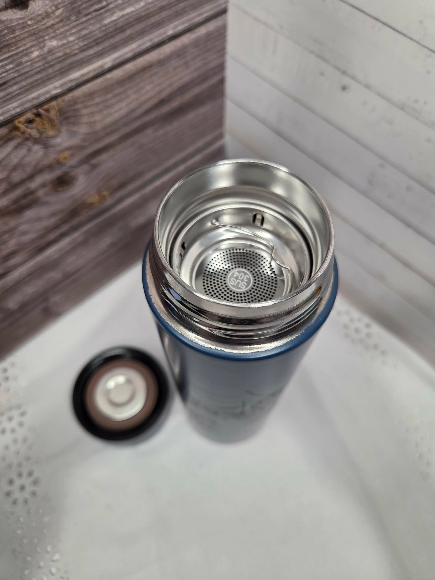 Edelstahl-Trinkflasche mit Tee-Ei – Maman d'Amour