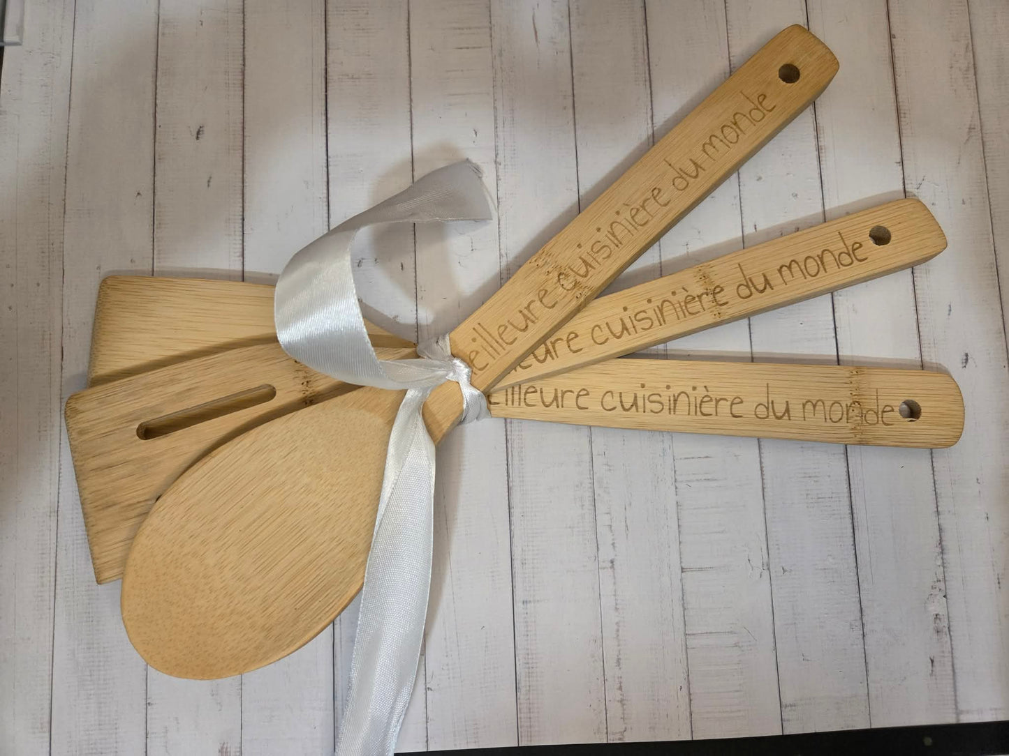 Trio cuillères en bois - Maman