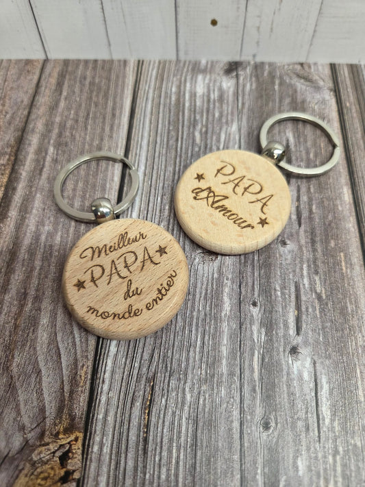 Customizable wooden keychain - Dad