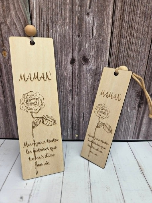 Wooden bookmark - Mum