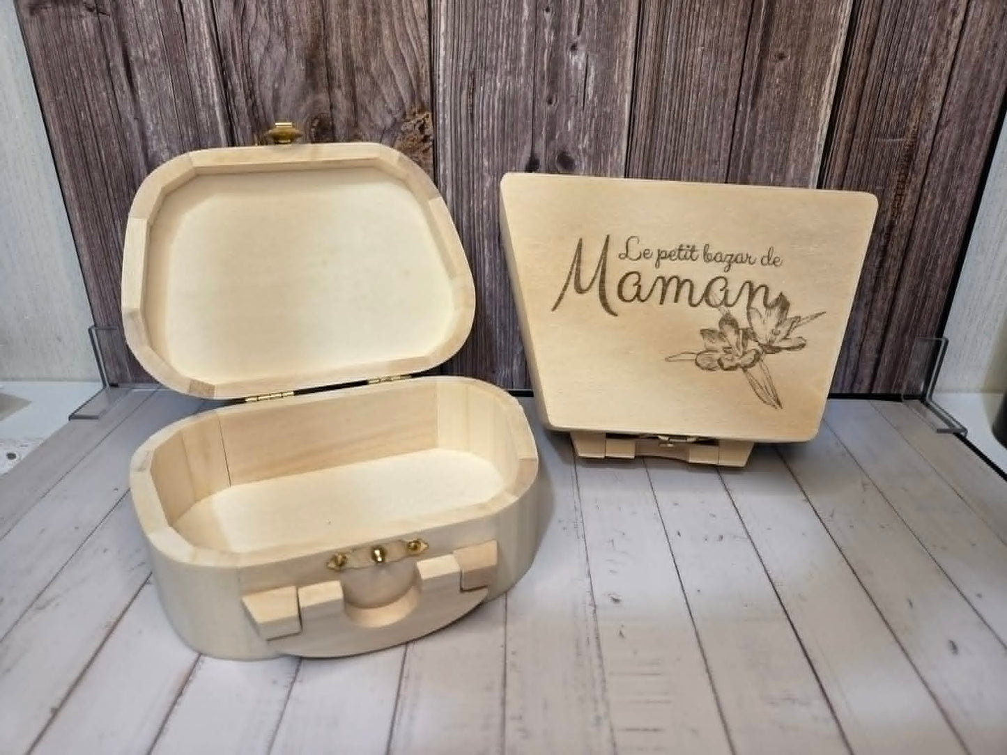 Petite boîte en bois - "Le petit bazar de Maman"